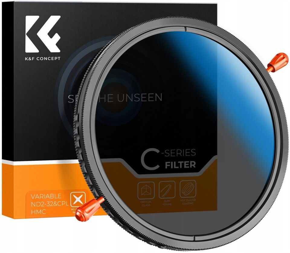 K&F CONCEPT 82mm 2in1 Değişken ND2-ND32 + CPL Filtre / Nano -C serisi Kaplama