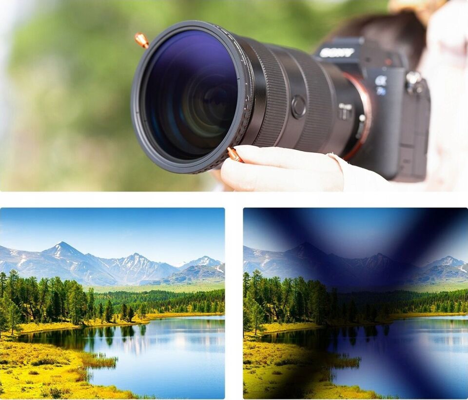 K&F CONCEPT 82mm 2in1 Değişken ND2-ND32 + CPL Filtre / Nano -C serisi Kaplama