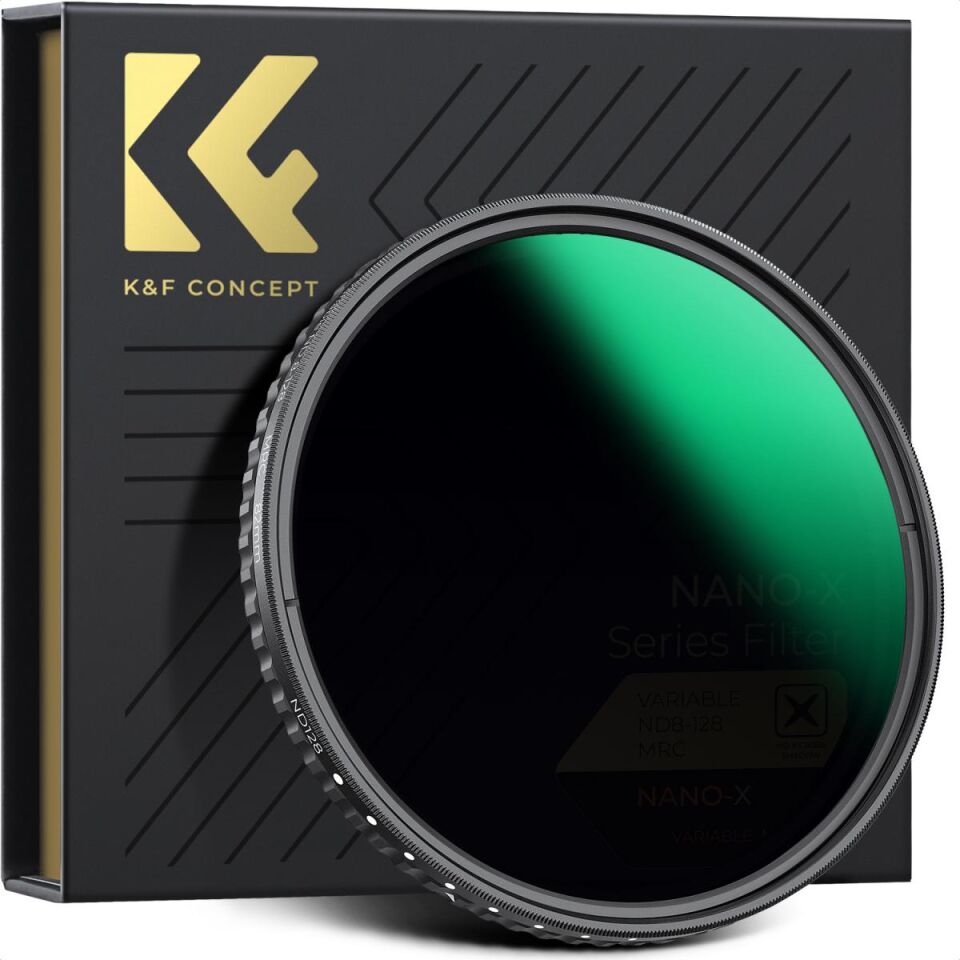 K&F CONCEPT 82mm Değişken ND Filtre ND8-128 (3-7 Kademeli ) HD Hidrofobik VND Nano-Xcel