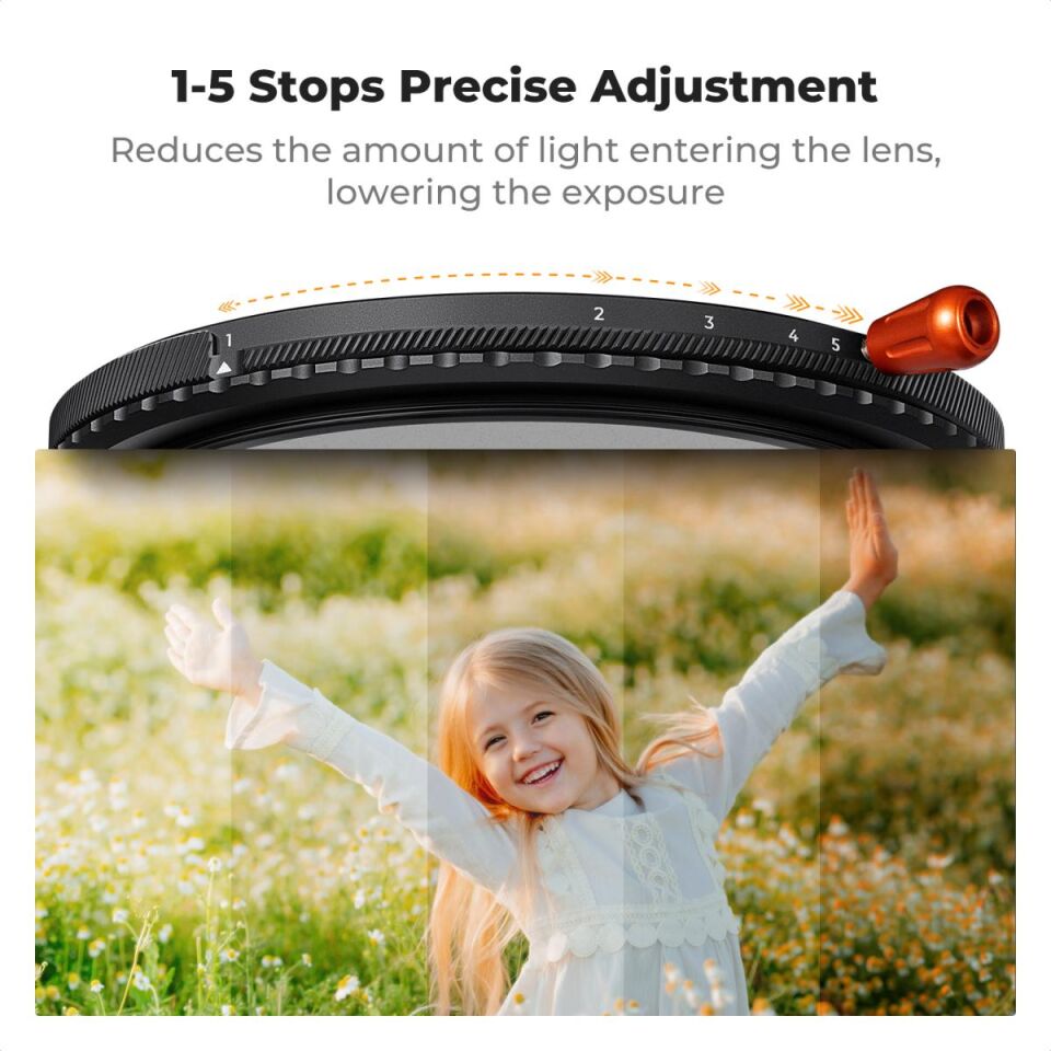 K&F CONCEPT  82mm 3 in 1 Filtre / ND2-32 (1-5 Kademeli) CPL ve Black Mist 1/4