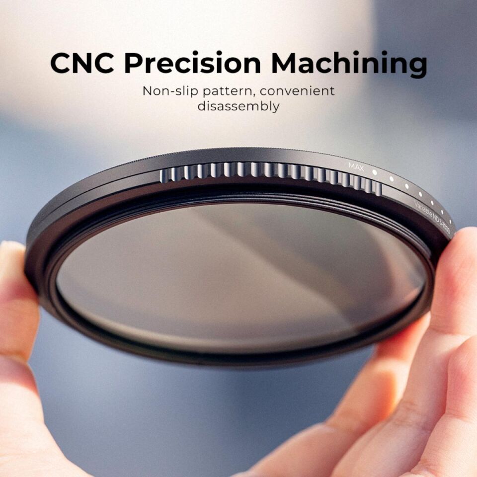 K&F CONCEPT  82mm ND3-ND1000 Varıbale Nano-X ND Filtre / Ultra İnce / (1,5-10 Durak) 24 Çok Katmanlı Kaplamalı