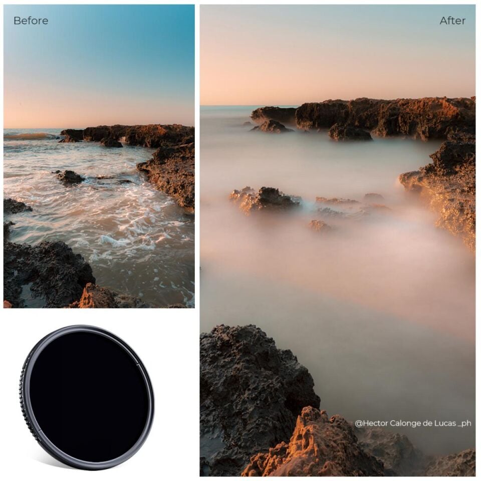 K&F CONCEPT  82mm ND3-ND1000 Varıbale Nano-X ND Filtre / Ultra İnce / (1,5-10 Durak) 24 Çok Katmanlı Kaplamalı