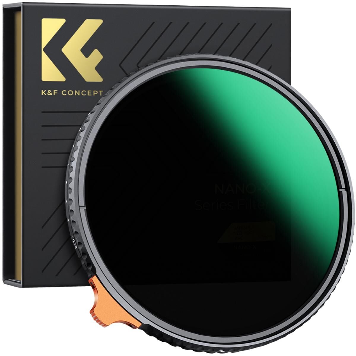 K&F CONCEPT 82mm ND2-400 Nano-X II - Özel Çantasında  (1-9 Stop) Su Geçirmez Çizilmeye Dayanıklı