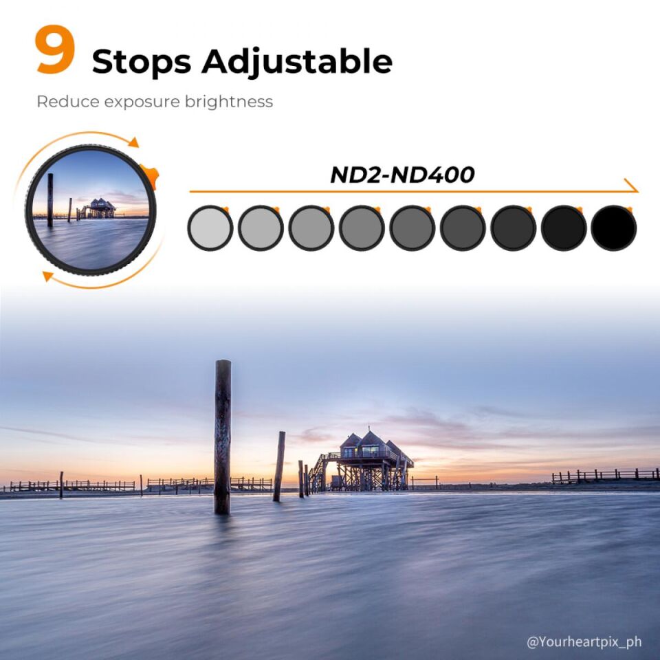 K&F CONCEPT 82mm ND2-400 Nano-X II - Özel Çantasında  (1-9 Stop) Su Geçirmez Çizilmeye Dayanıklı
