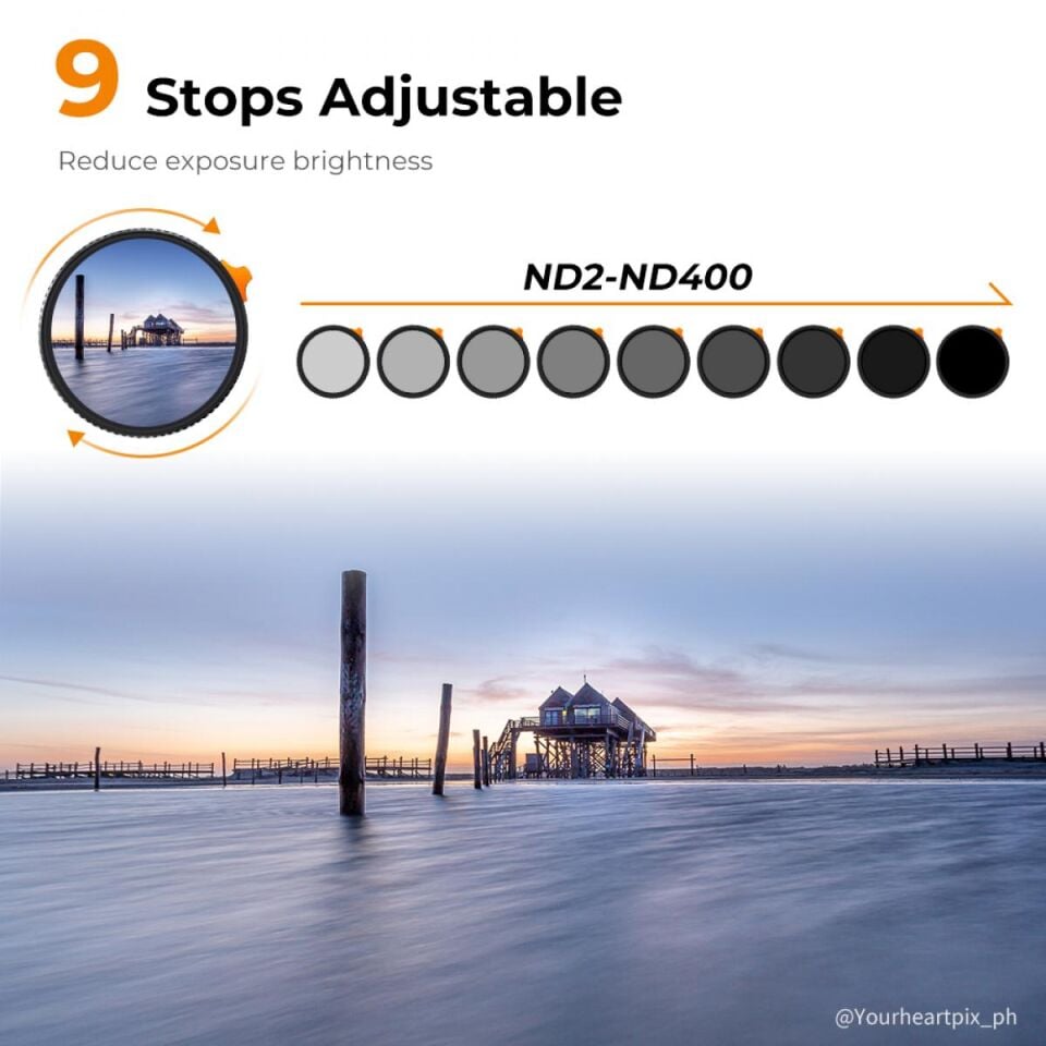 K&F CONCEPT 82mm ND2-400 Nano-X II - Özel Çantasında  (1-9 Stop) Su Geçirmez Çizilmeye Dayanıklı