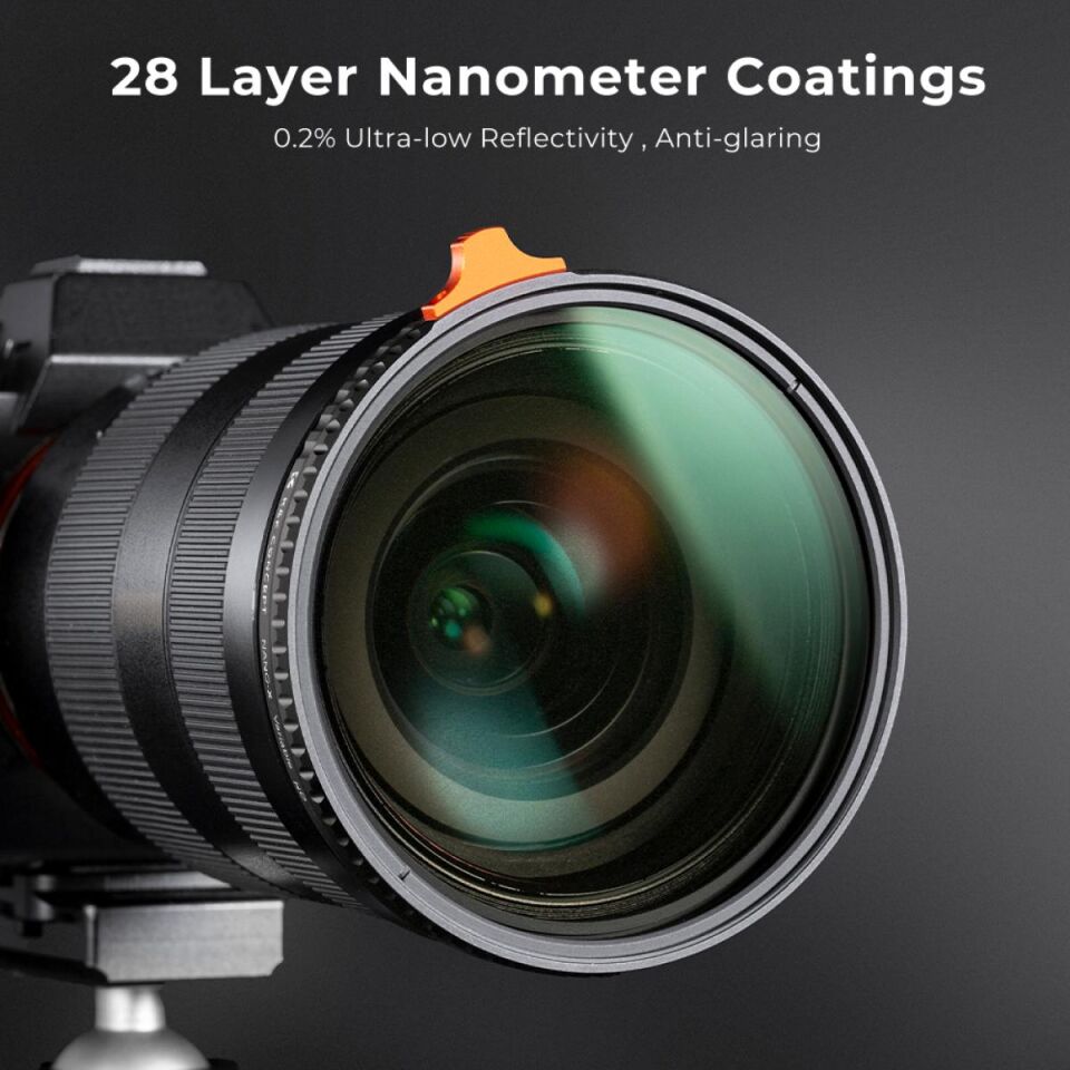 K&F CONCEPT 82mm ND2-400 Nano-X II - Özel Çantasında  (1-9 Stop) Su Geçirmez Çizilmeye Dayanıklı