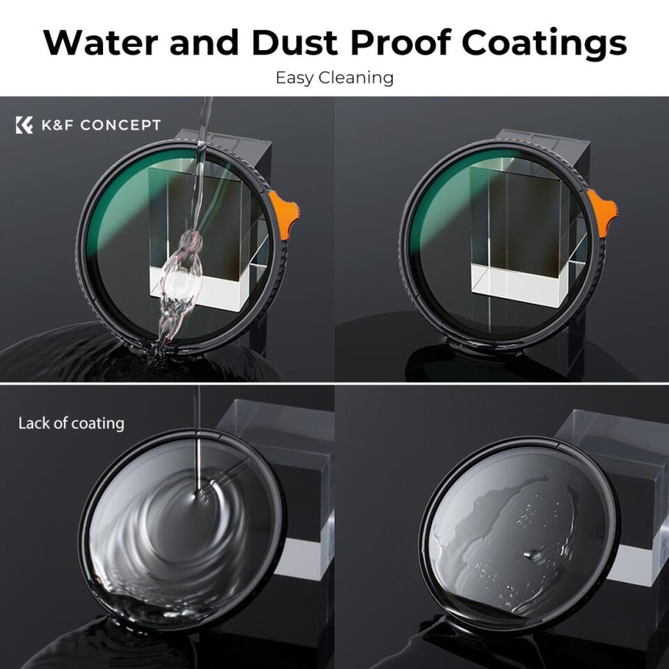 K&F CONCEPT 82mm ND2-400 Nano-X II - Özel Çantasında  (1-9 Stop) Su Geçirmez Çizilmeye Dayanıklı