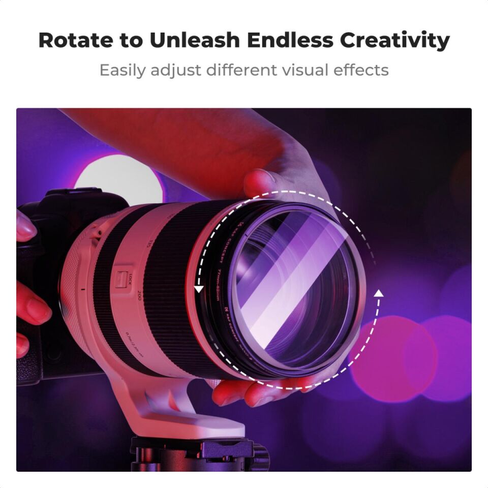 K&F CONCEPT 82mm Tek Taraflı Linear Pentaprism Efekt Filtresi