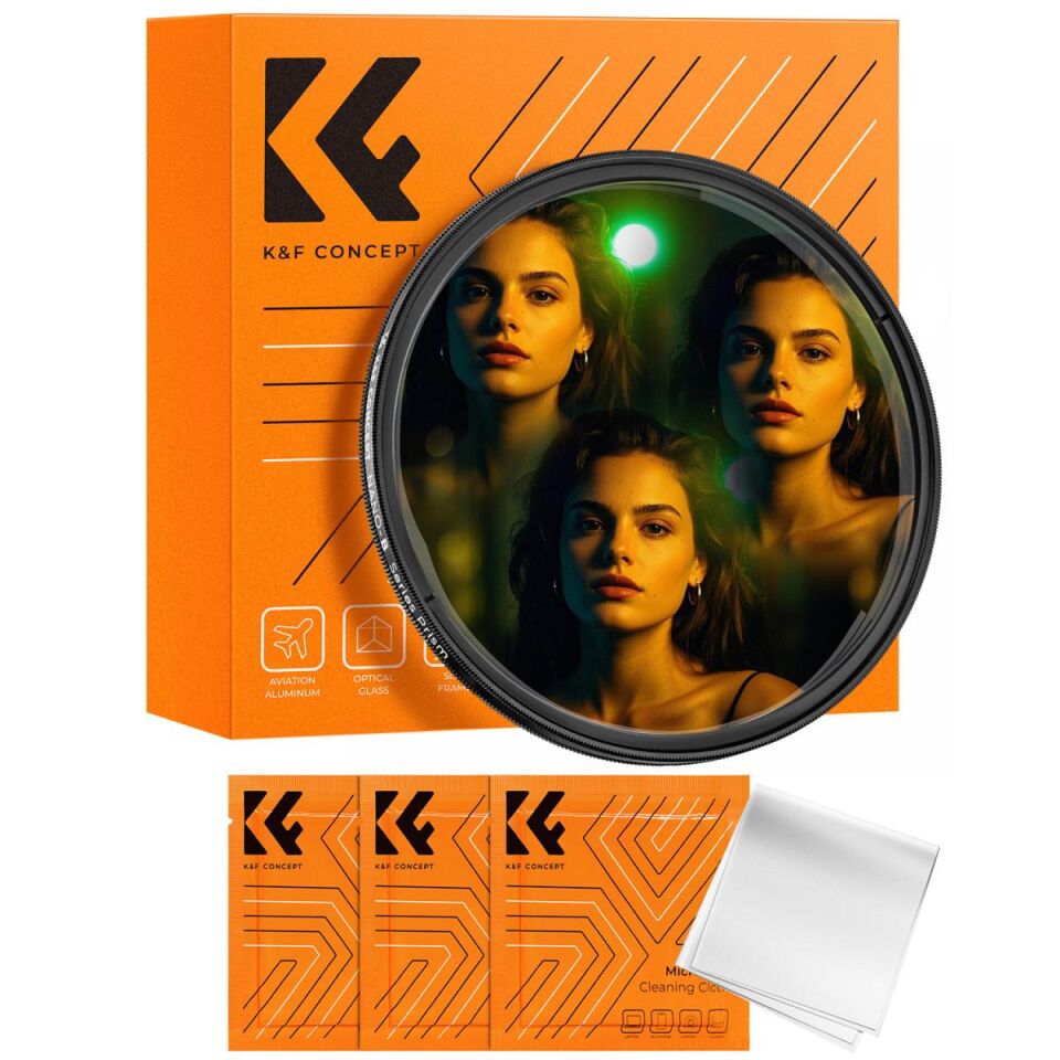 K&F CONCEPT 82mm Kaleidoscope Üçgen Prizma Filtre / Nano Serisi Optik