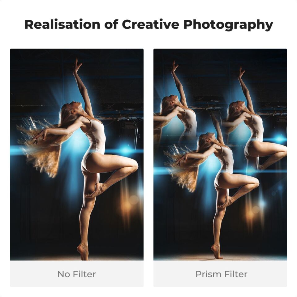 K&F CONCEPT 82mm Kaleidoscope Üçgen Prizma Filtre / Nano Serisi Optik