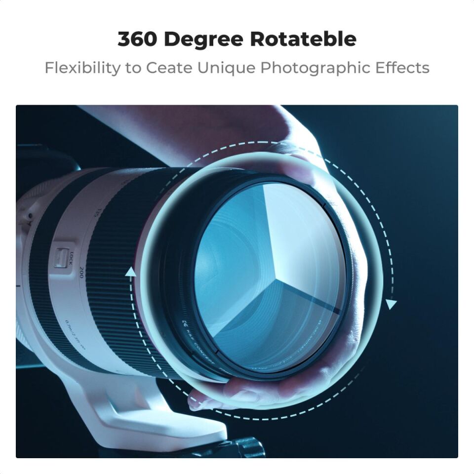 K&F CONCEPT 82mm Kaleidoscope Üçgen Prizma Filtre / Nano Serisi Optik