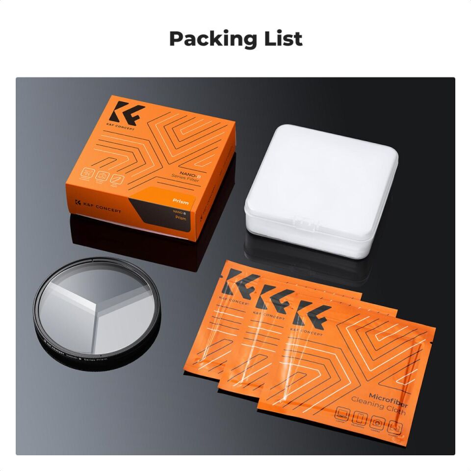 K&F CONCEPT 82mm Kaleidoscope Üçgen Prizma Filtre / Nano Serisi Optik