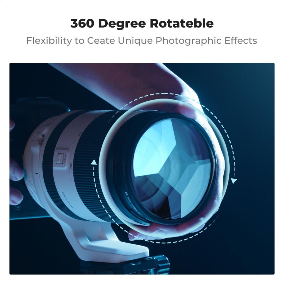 K&F CONCEPT 82mm Kaleidoscope Beşgen Prizma Efekt Filtre / Nano Serisi Optik