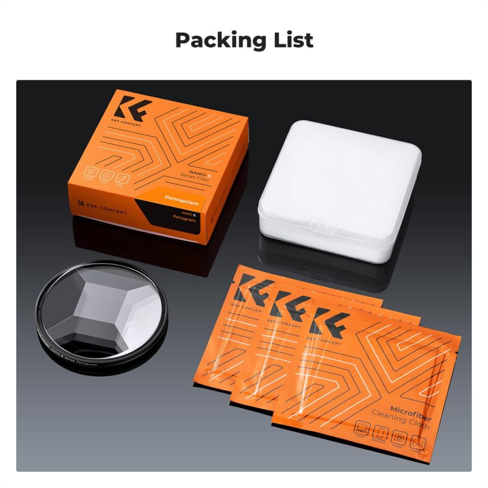 K&F CONCEPT 82mm Kaleidoscope Beşgen Prizma Efekt Filtre / Nano Serisi Optik