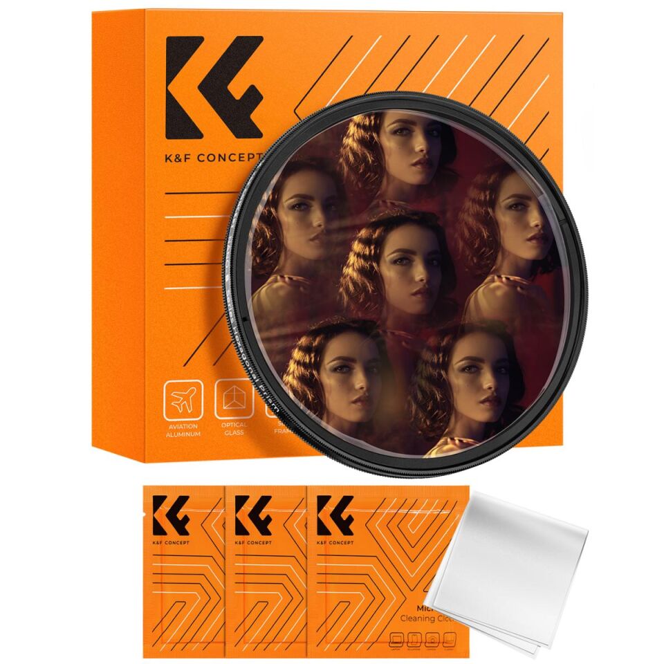 K&F CONCEPT 82mm Kaleidoscope Altıgen Prizma Efekt Filtre / Nano Serisi Optik