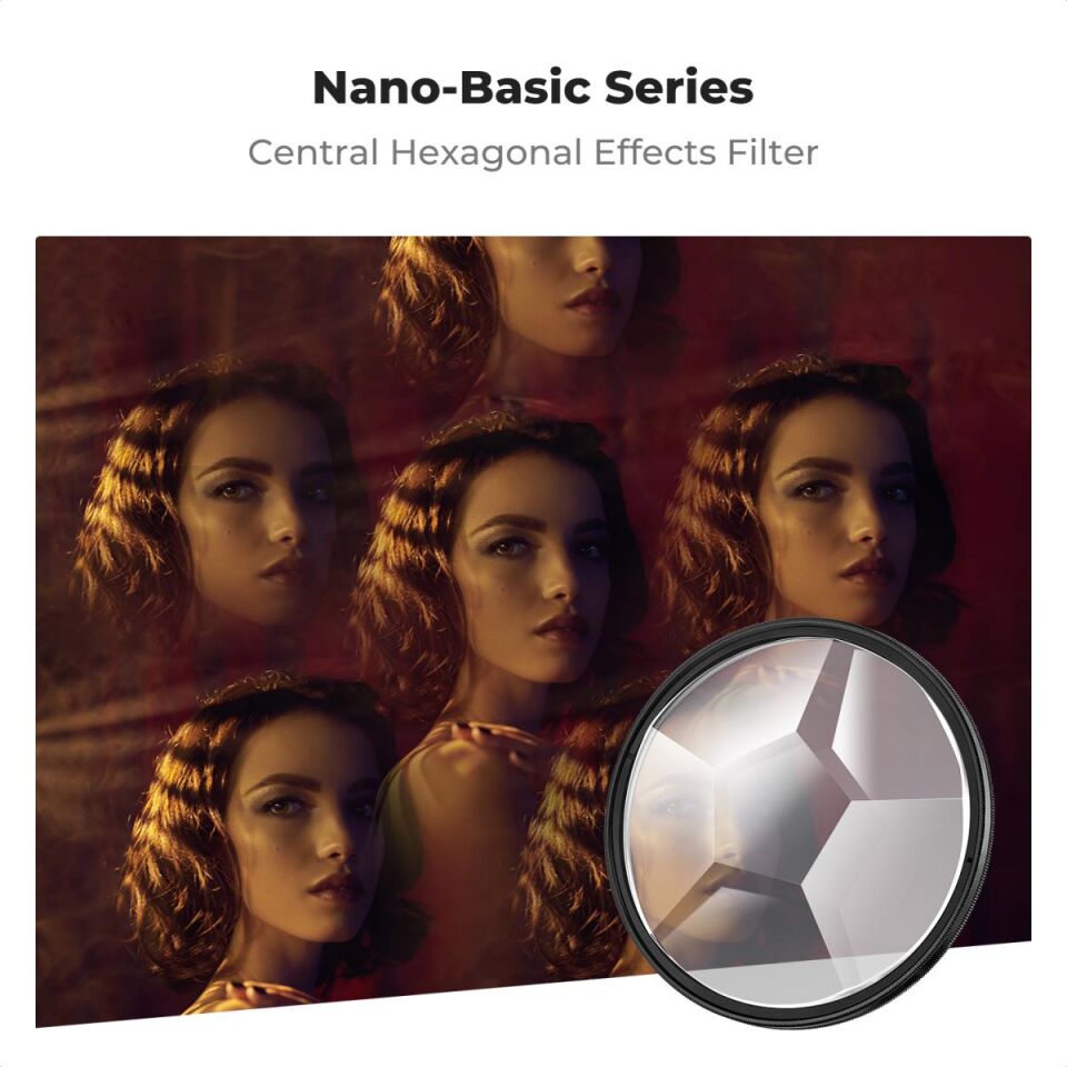 K&F CONCEPT 82mm Kaleidoscope Altıgen Prizma Efekt Filtre / Nano Serisi Optik