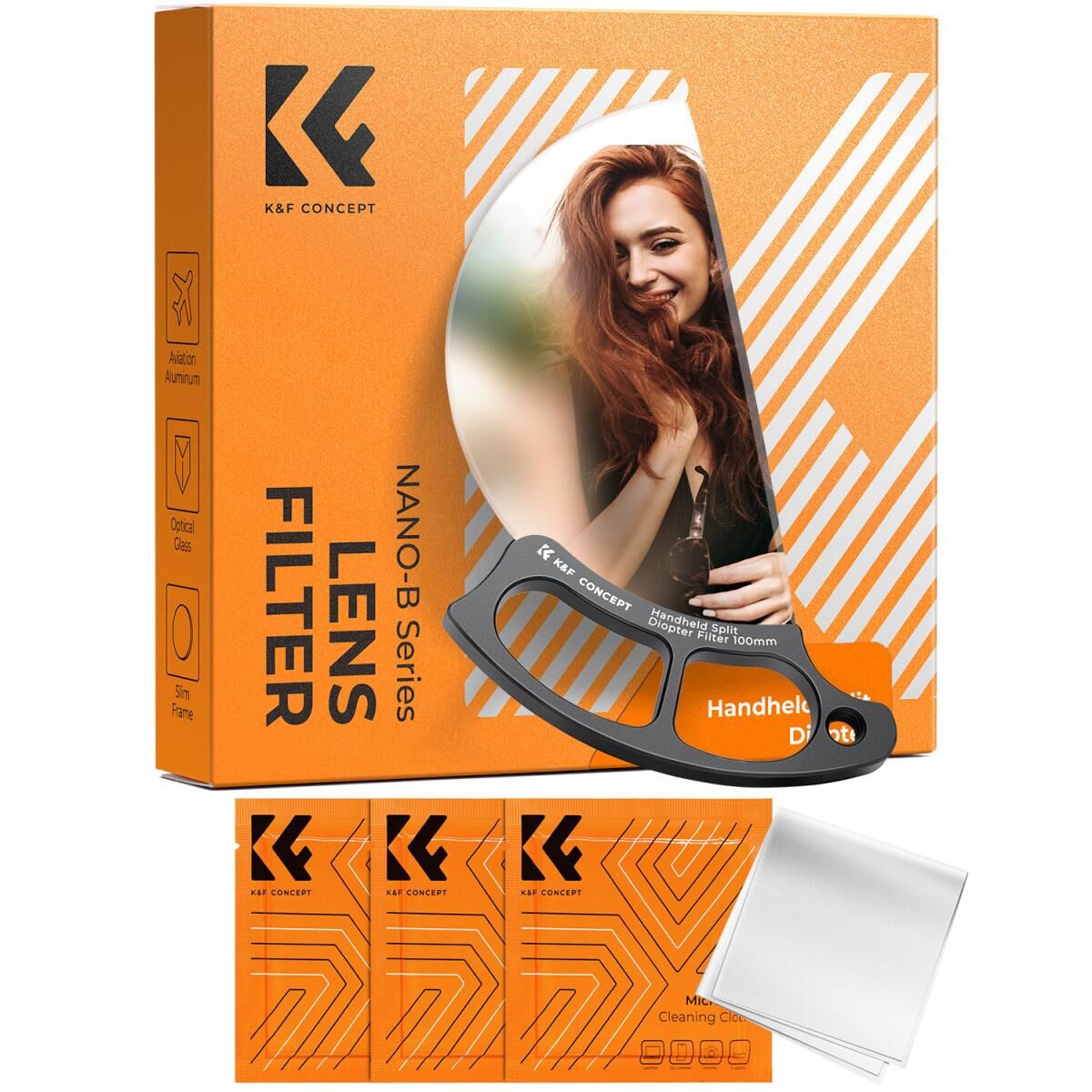 K&F CONCEPT 100mm Bölünmüş Dioptri Filtresi /Optik Cam Prizma Özel Efektli