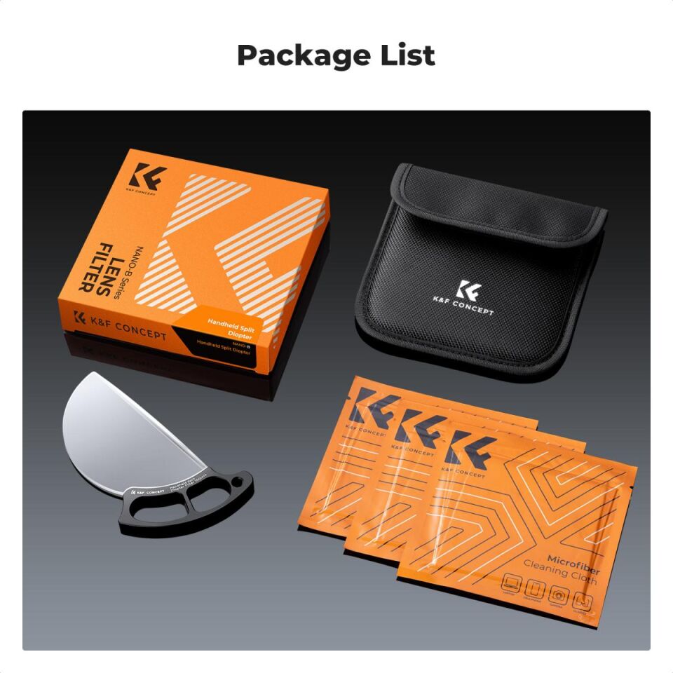 K&F CONCEPT 100mm Bölünmüş Dioptri Filtresi /Optik Cam Prizma Özel Efektli