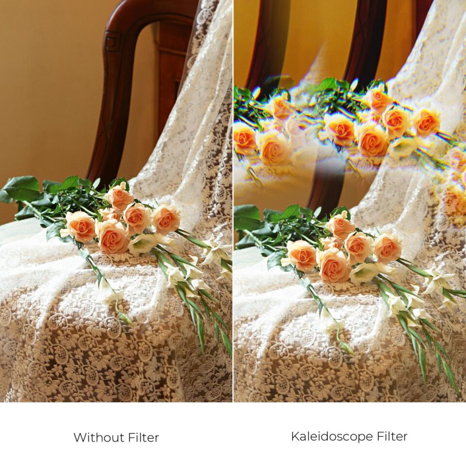 K&F CONCEPT 79 mm Elde Taşınabilir Kaleydoskop Filtresi - Yarım Dairesel Özel Efekt Filtresi