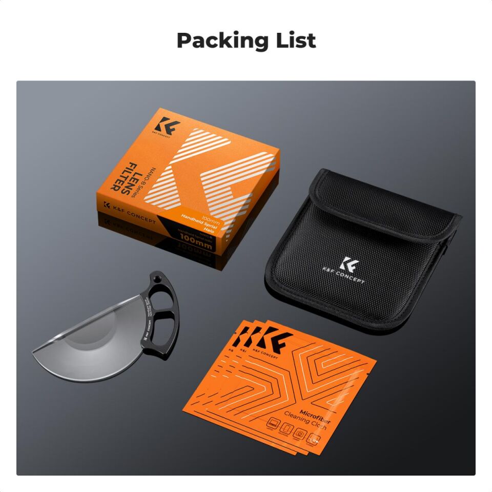 K&F CONCEPT 100mm Portatif Spiral Prism Special Effect Filtre