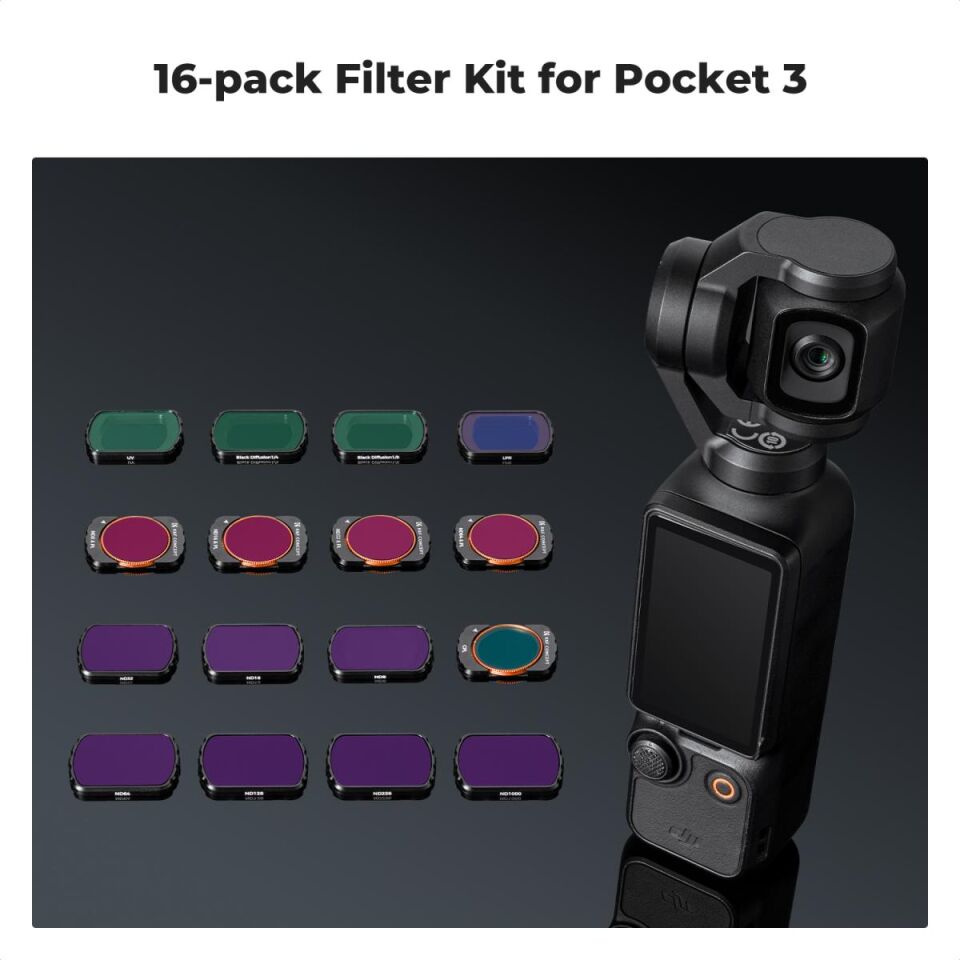 K&F CONCEPT Magnetic 16 parça Filtre SETİ ( DJI Osmo Pocket 3 combo Uyumlu )