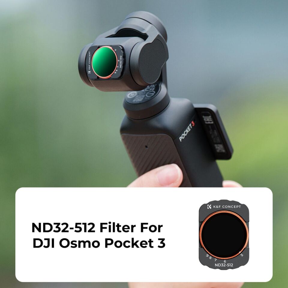 K&F CONCEPT Magnetic ND32-512 (5-9 Stop) Filter ( DJI Osmo Pocket 3 combo Uyumlu )