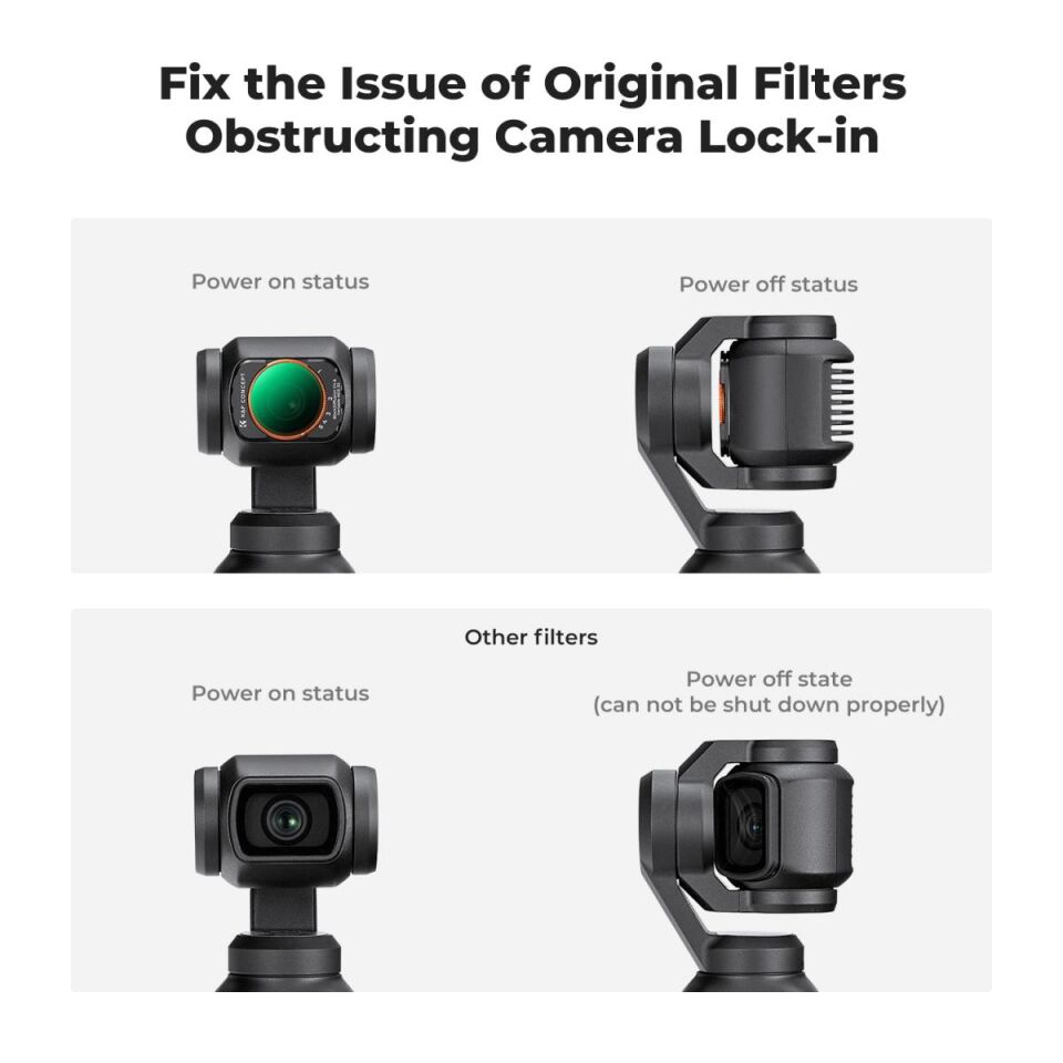 K&F CONCEPT Magnetic ND2-ND32 & Black Mist 1/4 ( DJI Osmo Pocket 3 combo Uyumlu )