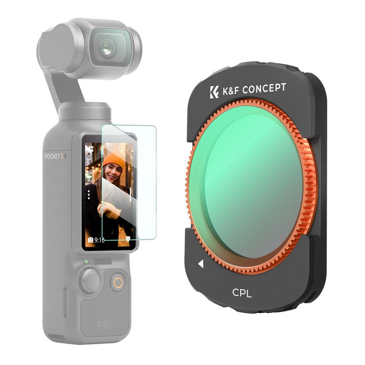 K&F CONCEPT Magnetic CPL Filtre ( DJI Osmo Pocket 3 combo Uyumlu )