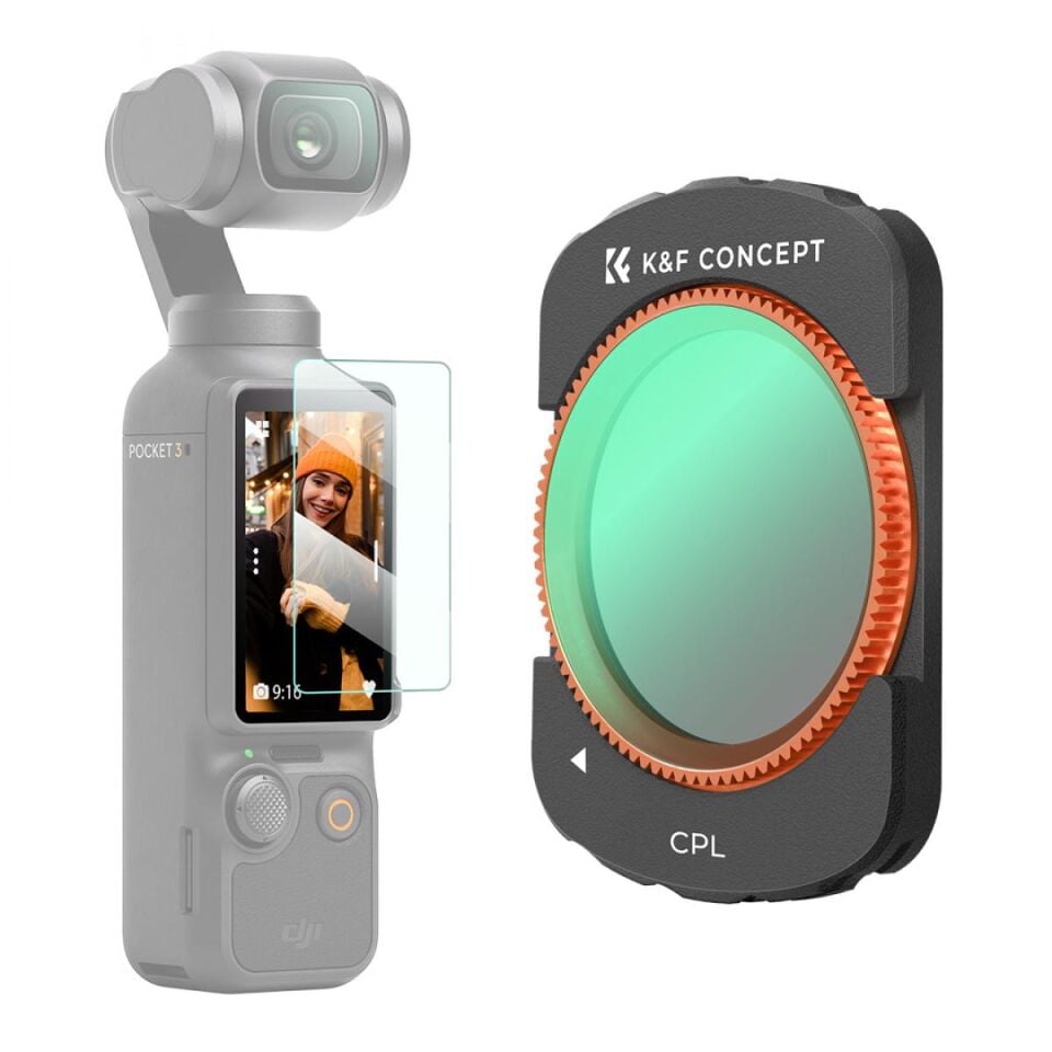 K&F CONCEPT Magnetic CPL Filtre ( DJI Osmo Pocket 3 combo Uyumlu )