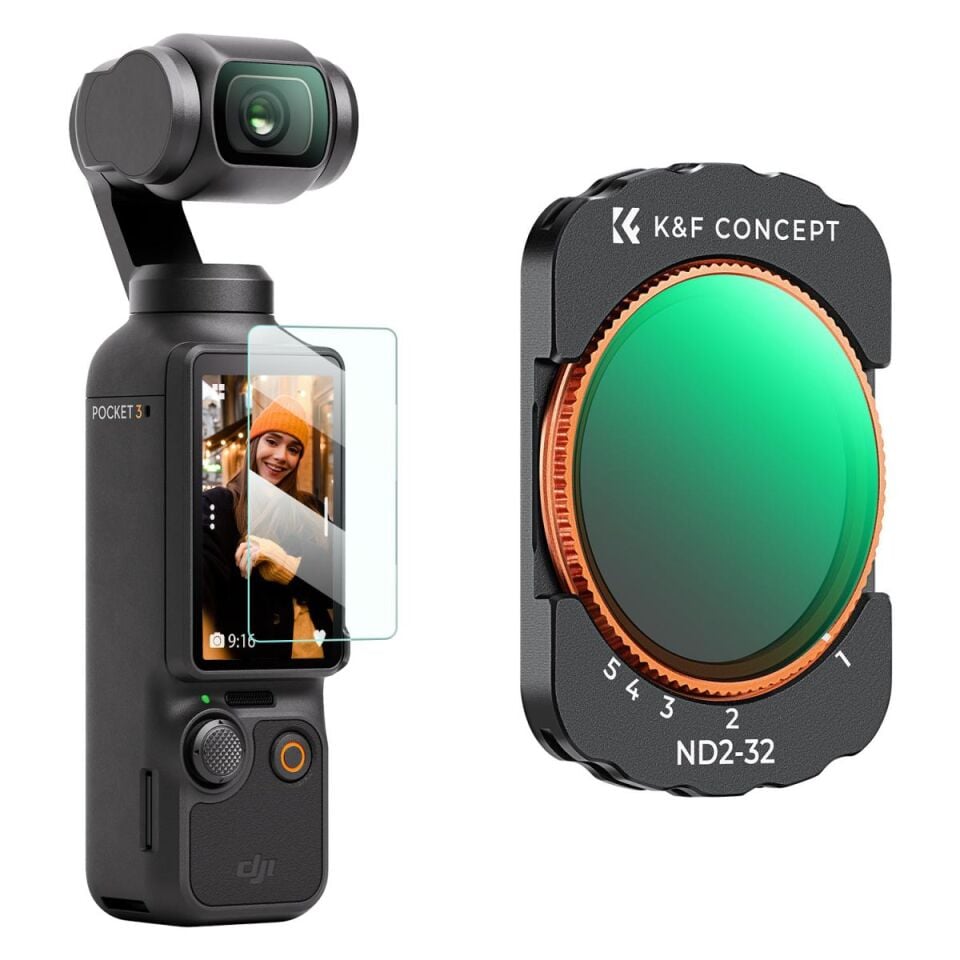 K&F CONCEPT Magnetic Variable ND2-32 Filter ( DJI Osmo Pocket 3 combo Uyumlu )
