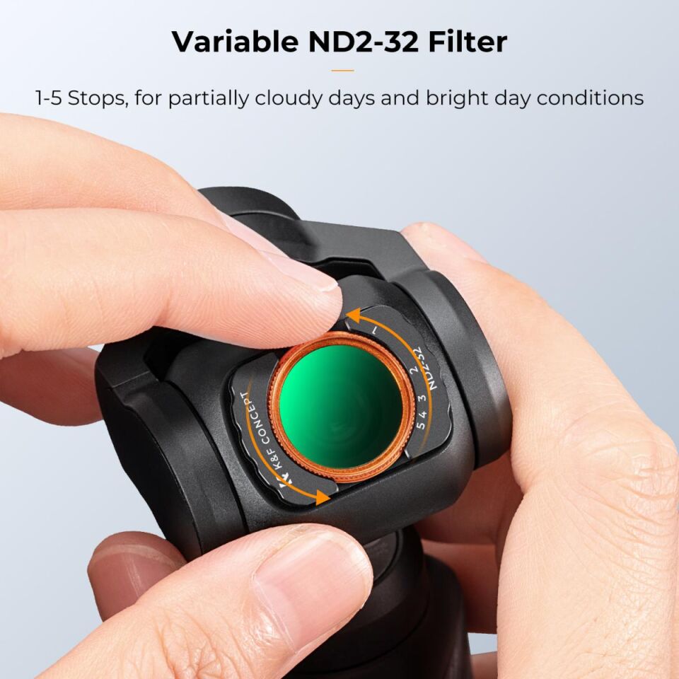 K&F CONCEPT Magnetic Variable ND2-32 Filter ( DJI Osmo Pocket 3 combo Uyumlu )