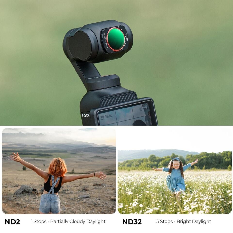 K&F CONCEPT Magnetic Variable ND2-32 Filter ( DJI Osmo Pocket 3 combo Uyumlu )