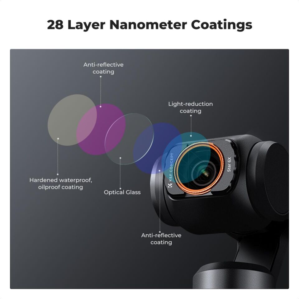 K&F CONCEPT Magnetic 4'lü Efekt Filtre Seti ( DJI Osmo Pocket 3 combo Uyumlu )