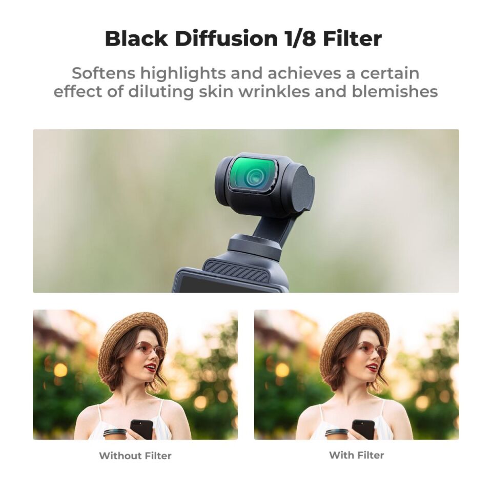 K&F CONCEPT Magnetic Black Diffusion 1/8 ( DJI Osmo Pocket 3 combo Uyumlu )