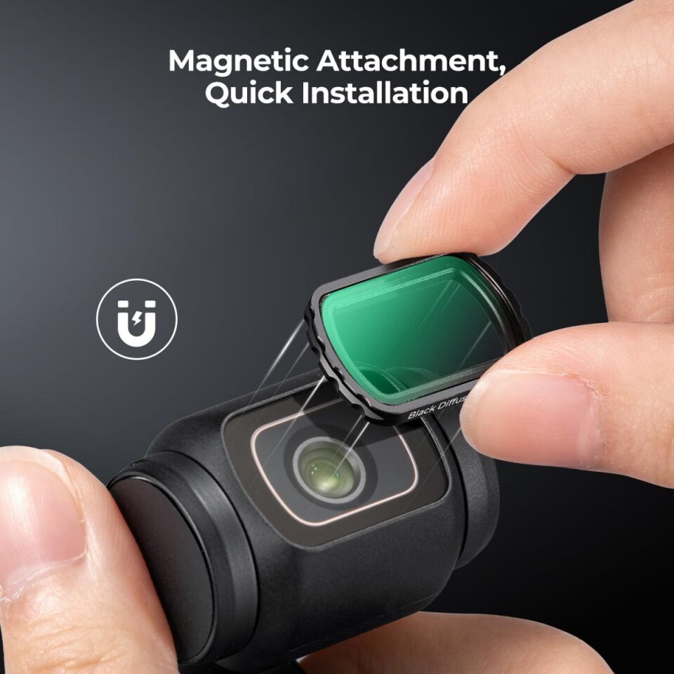 K&F CONCEPT Magnetic Black Diffusion 1/4 ( DJI Osmo Pocket 3 combo Uyumlu )