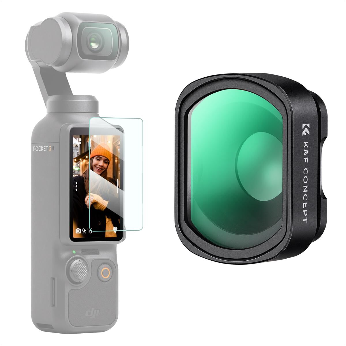 K&F CONCEPT Magnetic 10X Makro Lens ( DJI Osmo Pocket 3 combo Uyumlu )