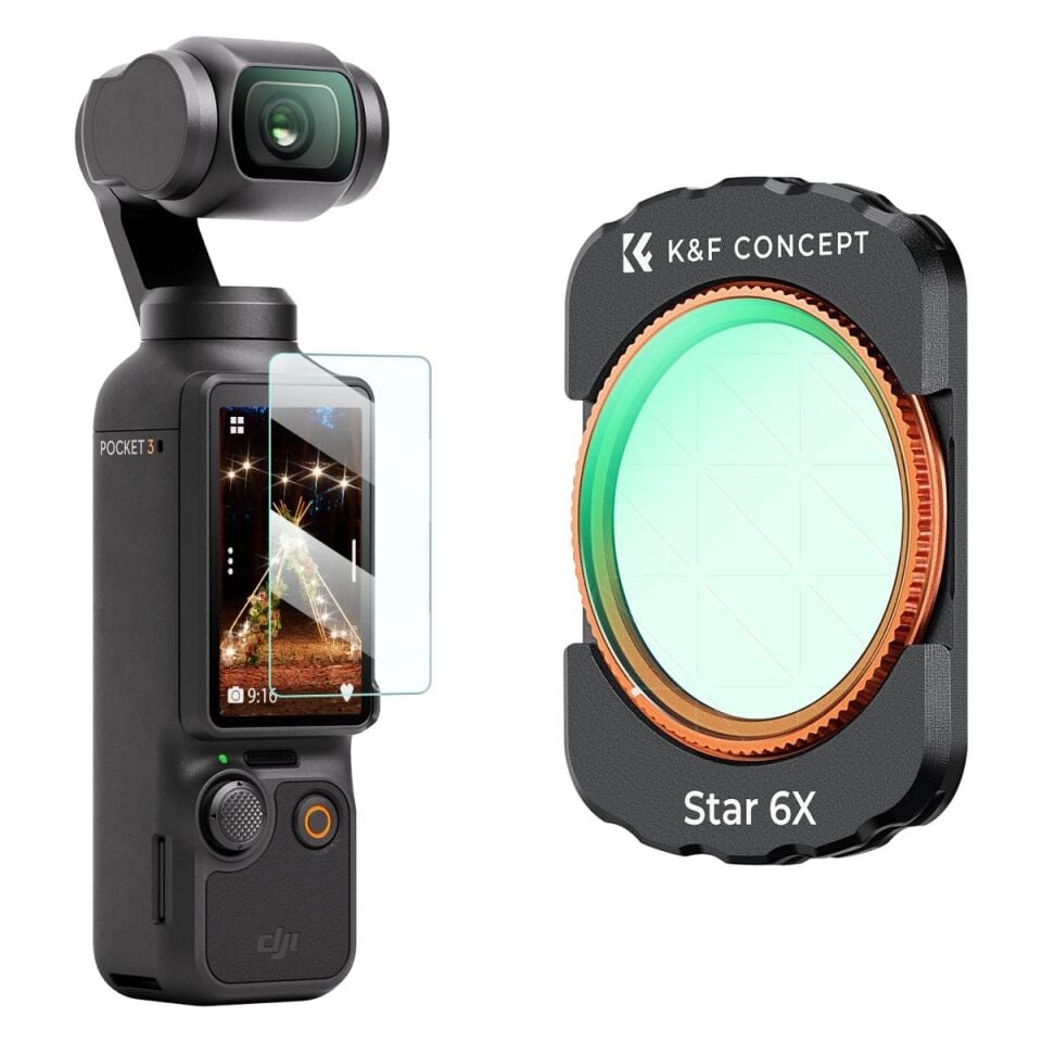 K&F CONCEPT Magnetic Star Filter 6 Points ( DJI Osmo Pocket 3 combo Uyumlu )