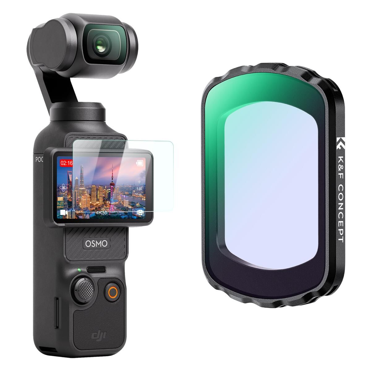 K&F CONCEPT Magnetic Clear-Natural Night Filter ( DJI Osmo Pocket 3 combo Uyumlu )