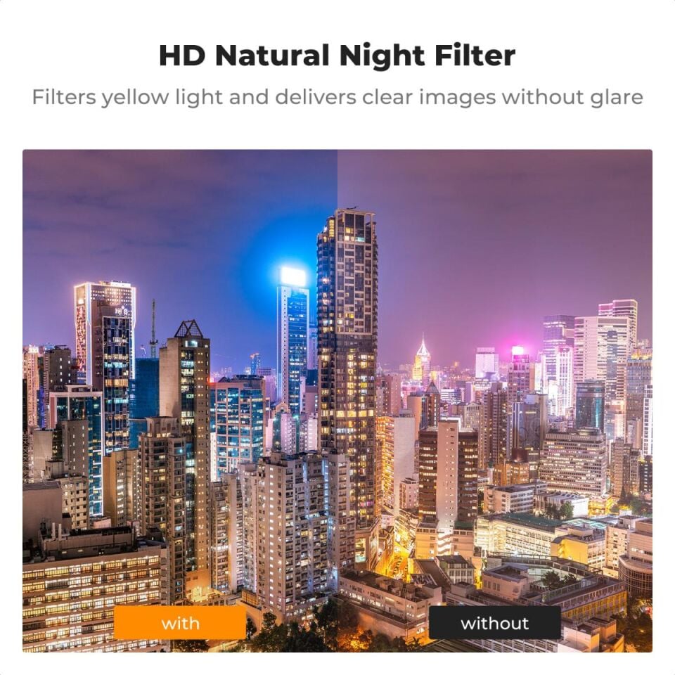 K&F CONCEPT Magnetic Clear-Natural Night Filter ( DJI Osmo Pocket 3 combo Uyumlu )
