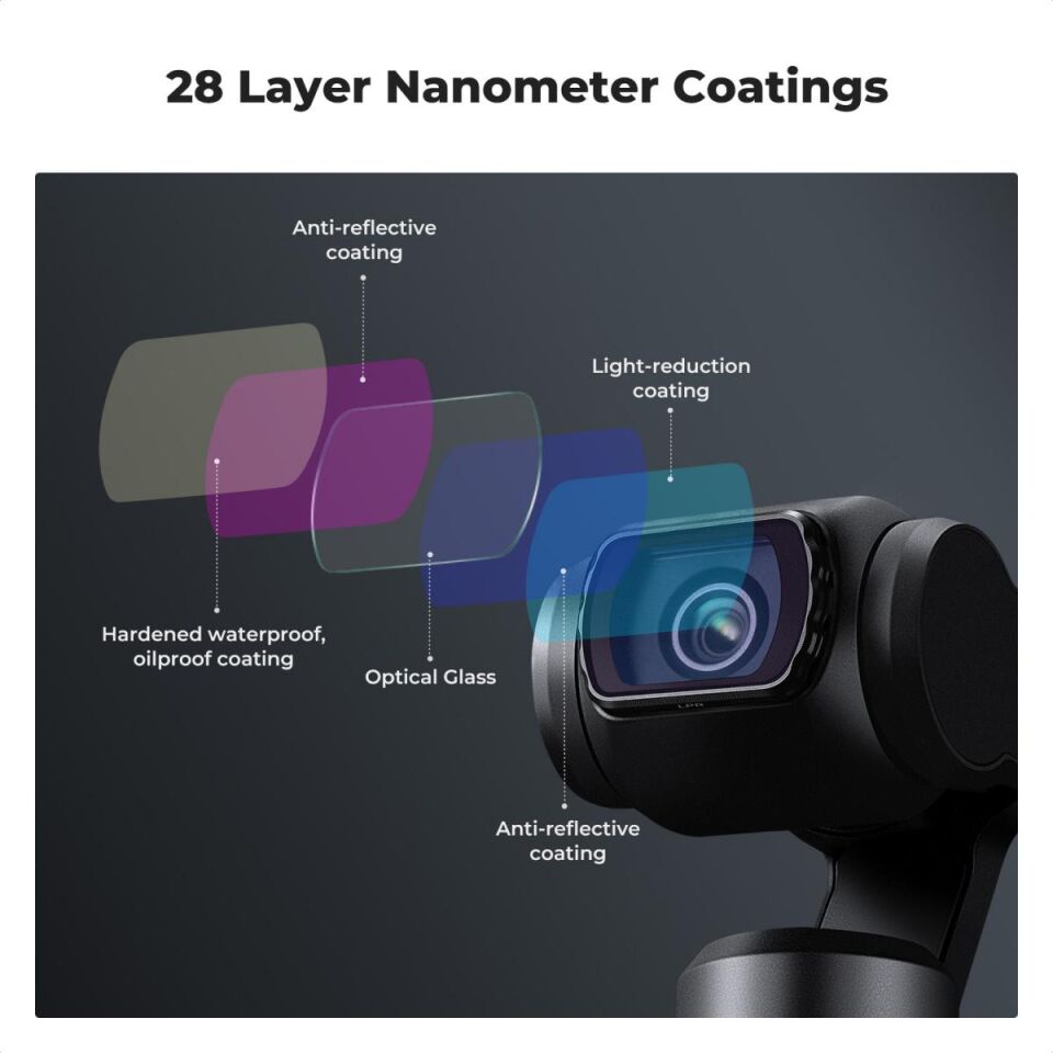 K&F CONCEPT Magnetic Clear-Natural Night Filter ( DJI Osmo Pocket 3 combo Uyumlu )