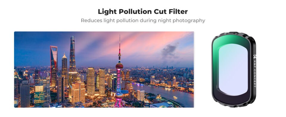 K&F CONCEPT Magnetic Clear-Natural Night Filter ( DJI Osmo Pocket 3 combo Uyumlu )