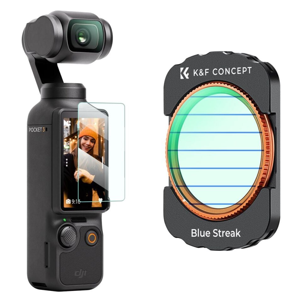 K&F CONCEPT Magnetic Blue Streak Filter ( DJI Osmo Pocket 3 combo Uyumlu )