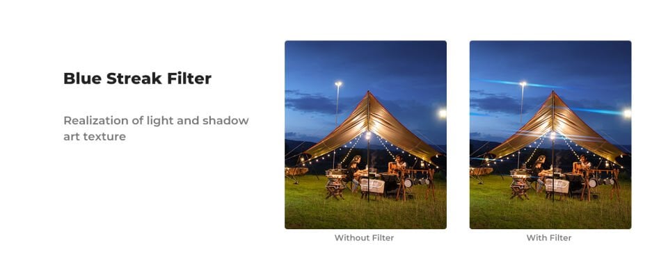 K&F CONCEPT Magnetic Blue Streak Filter ( DJI Osmo Pocket 3 combo Uyumlu )