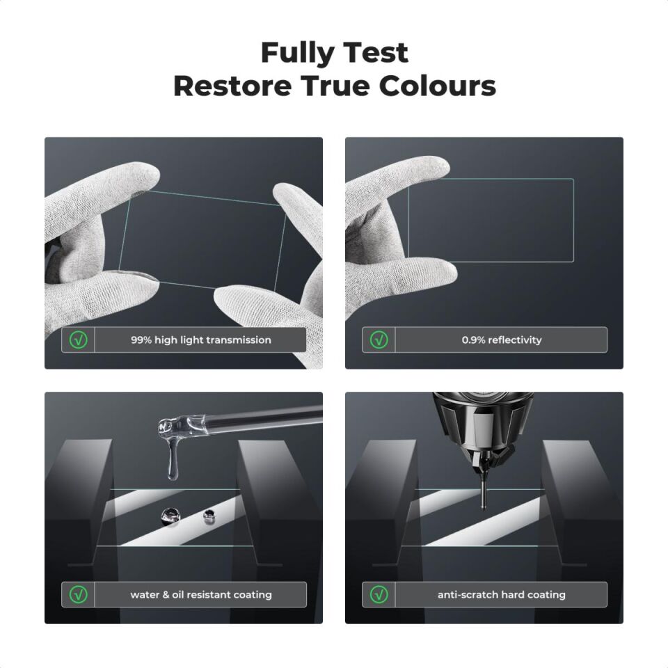 K&F CONCEPT DJI Osmo Pocket 3 uyumlu Sert Ekran Koruyucu