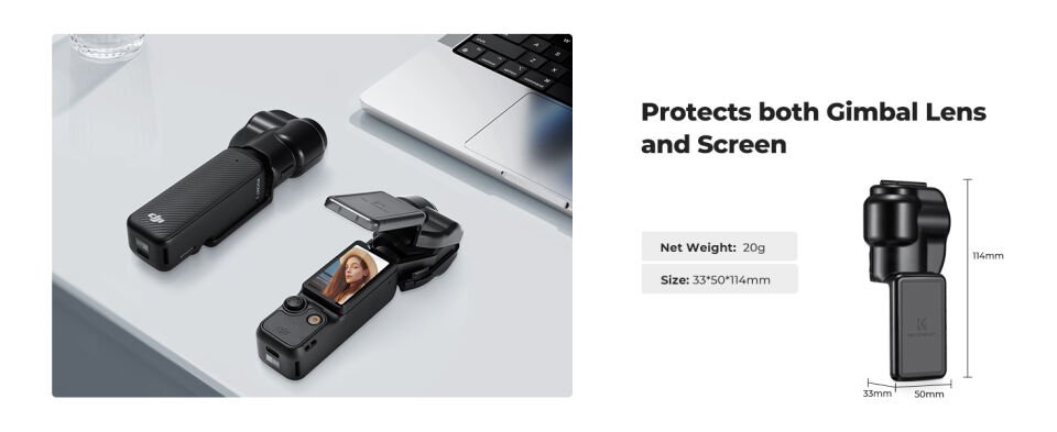 K&F CONCEPT Gimbal Kılıfı Kamera Lens Koruyucu Kapak ( DJI Osmo Pocket 3 Combo uyumlu )