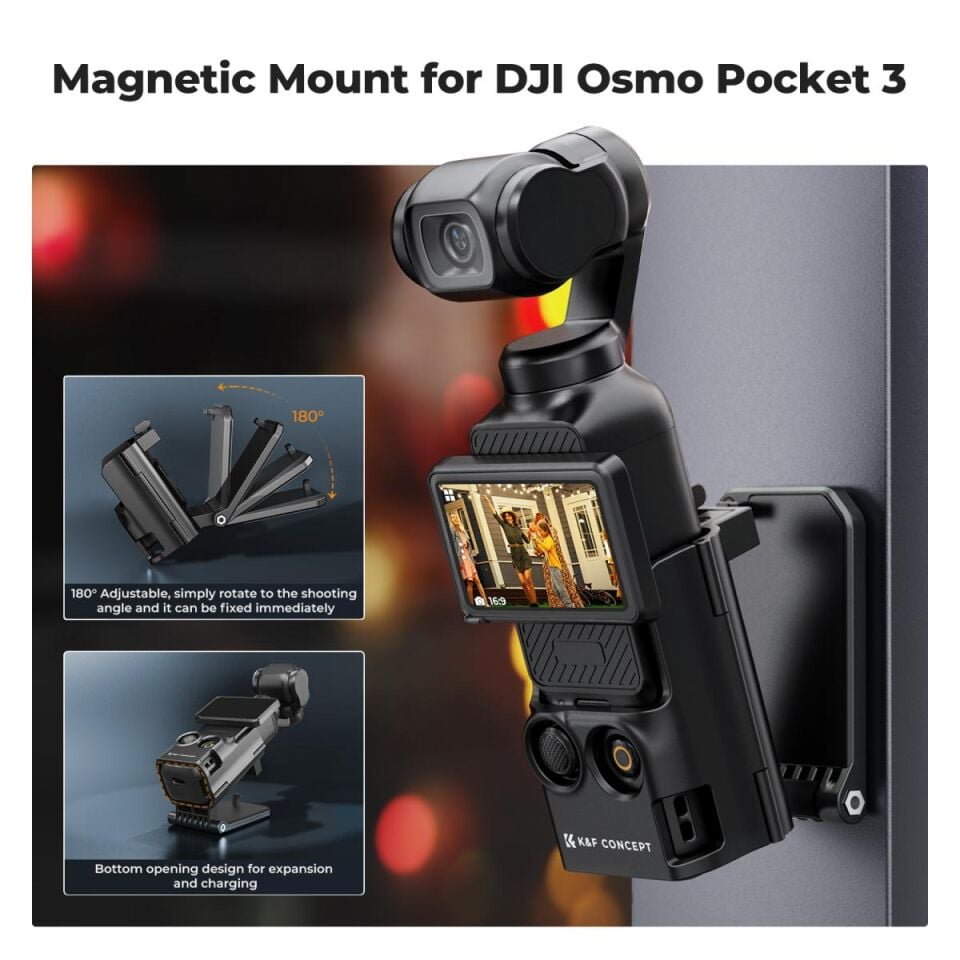 K&F CONCEPT Magnetic Stand / Masa Üstü Stand ( DJI Osmo Pocket 3 Combo Uyumlu )