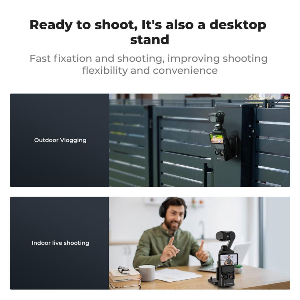K&F CONCEPT Magnetic Stand / Masa Üstü Stand ( DJI Osmo Pocket 3 Combo Uyumlu )