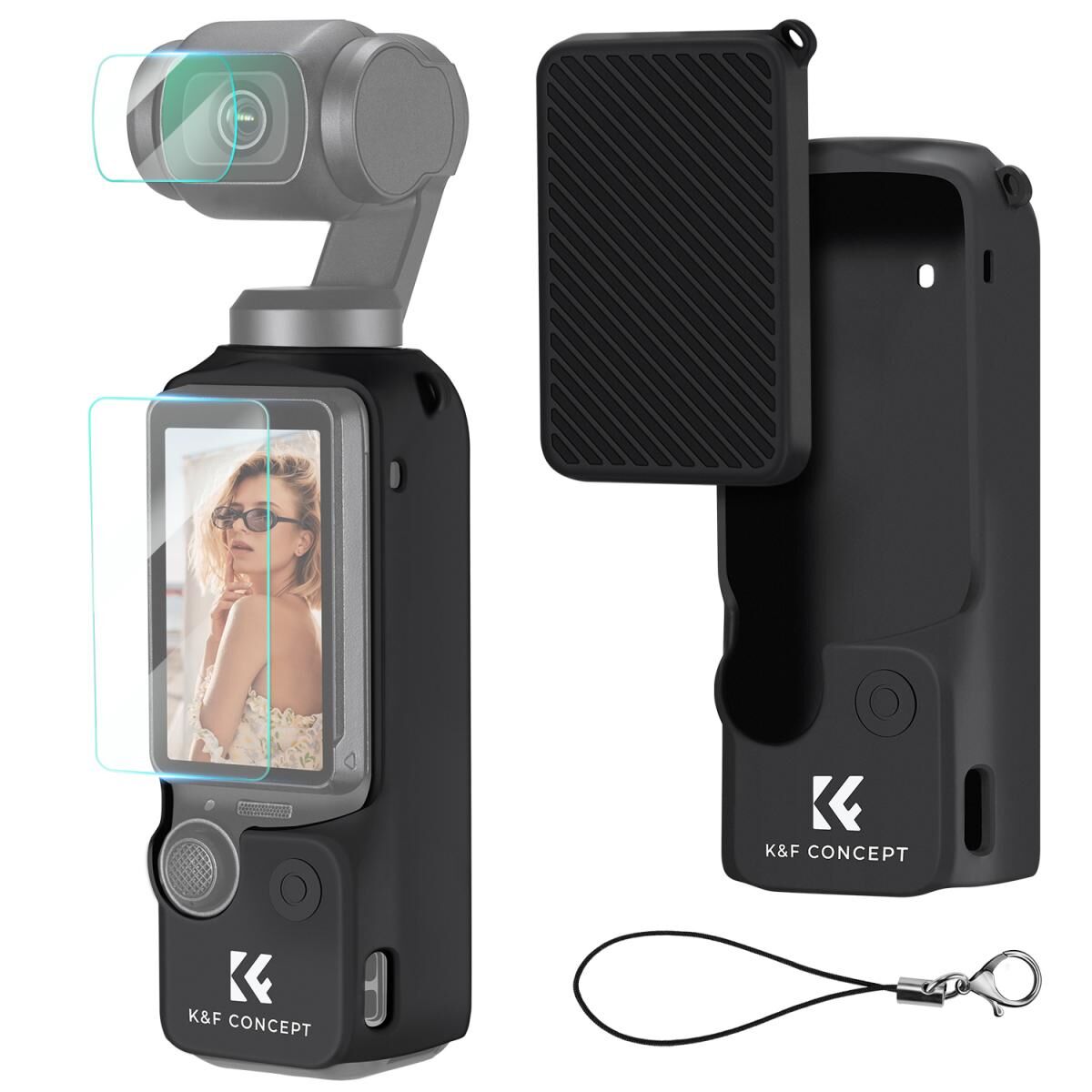 K&F CONCEPT Silikon Ekran Koruyucu SET ( DJI Osmo Pocket 3 Combo Uyumlu )