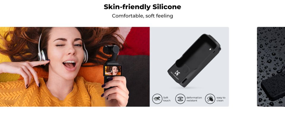 K&F CONCEPT Silikon Ekran Koruyucu SET ( DJI Osmo Pocket 3 Combo Uyumlu )