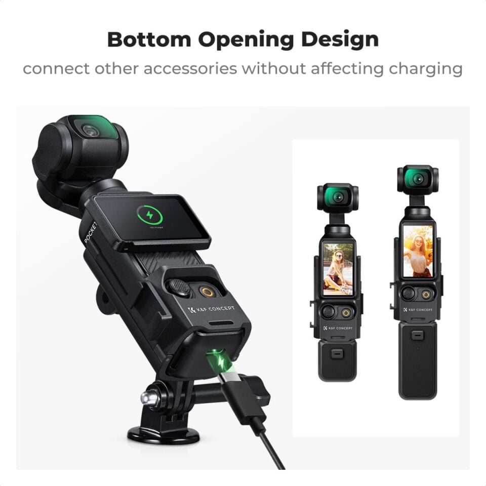 K&F CONCEPT DJI Osmo Pocket 3 uyumlu Expan İstasyonu / 1/4'' vida deliği